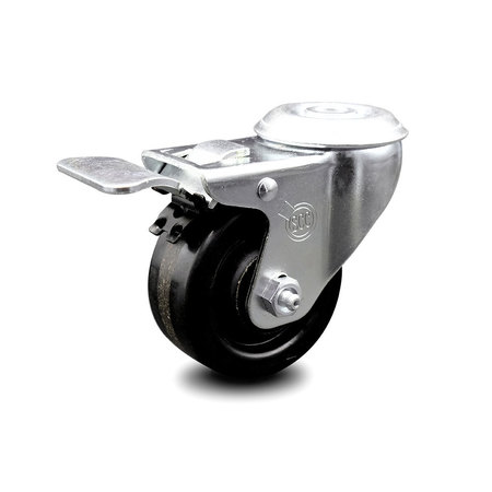 SERVICE CASTER 3.5 Inch Phenolic Wheel Bolt Hole Caster with Total Lock Brake SCC-BHTTL20S3514-PHR